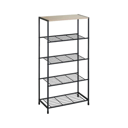 CARLA HOME 5 Tier Shoe Rack - Metal Mesh Organiser - Rustic Brown - Steel - Metal Mesh Shelves - Image 8