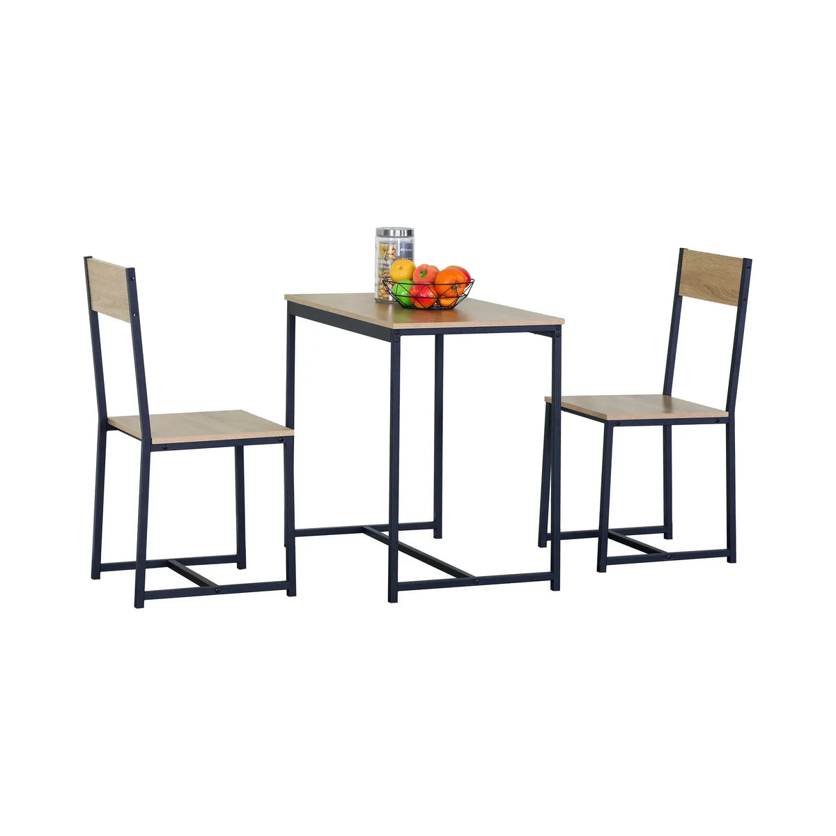CARLA HOME 3 - Piece Dining Table Set - Square Table 2 Chairs - Brown - Dinning Table