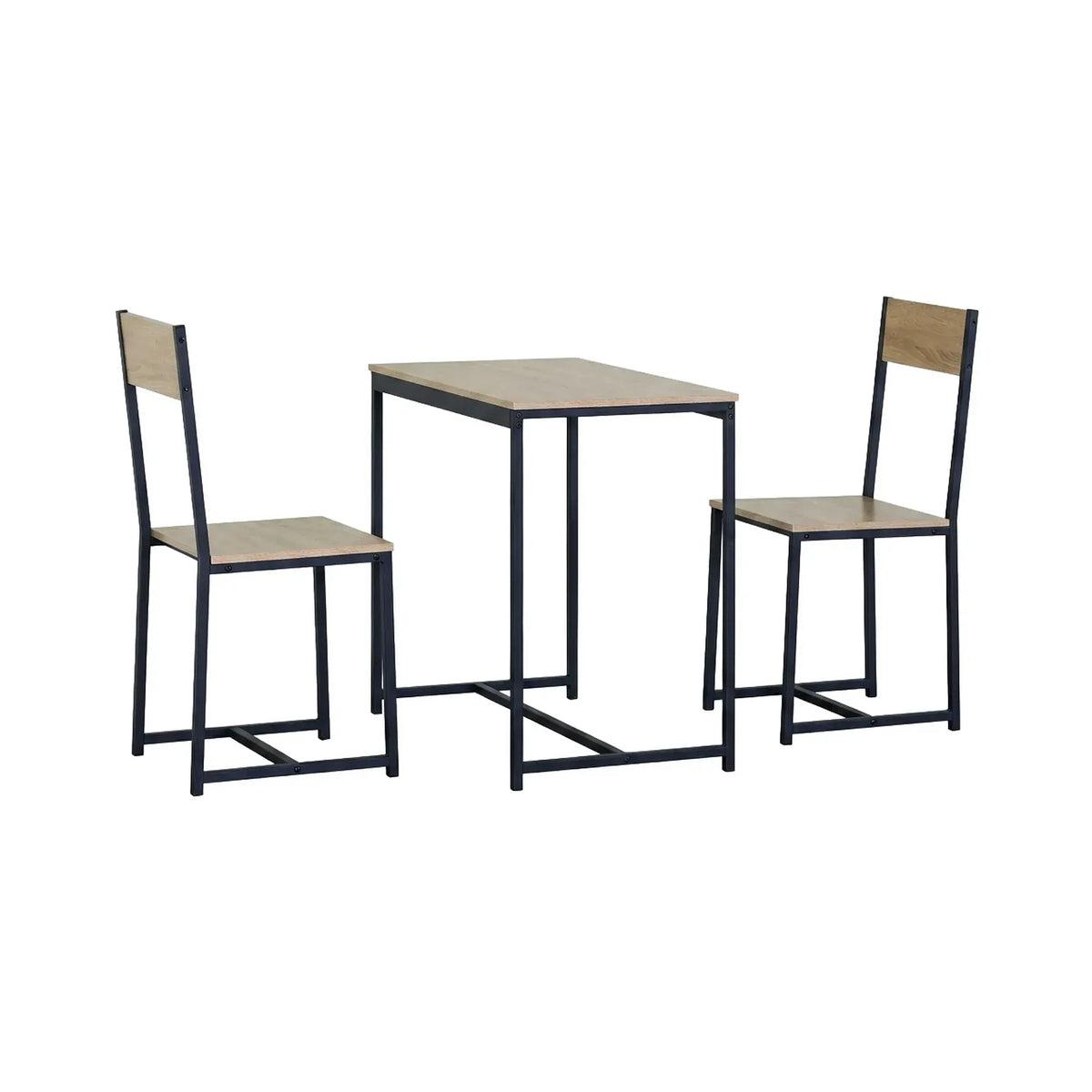 CARLA HOME 3 - Piece Dining Table Set - Square Table 2 Chairs - Brown - Dinning Table - Image 8