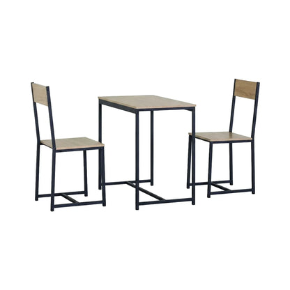 CARLA HOME 3 - Piece Dining Table Set - Square Table 2 Chairs - Brown - Dinning Table - Image 8