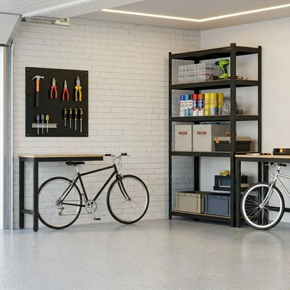 CARLA HOME 5 Tier Steel Shelving Unit - Garage Storage Shelf - Black - Modern - Image 5