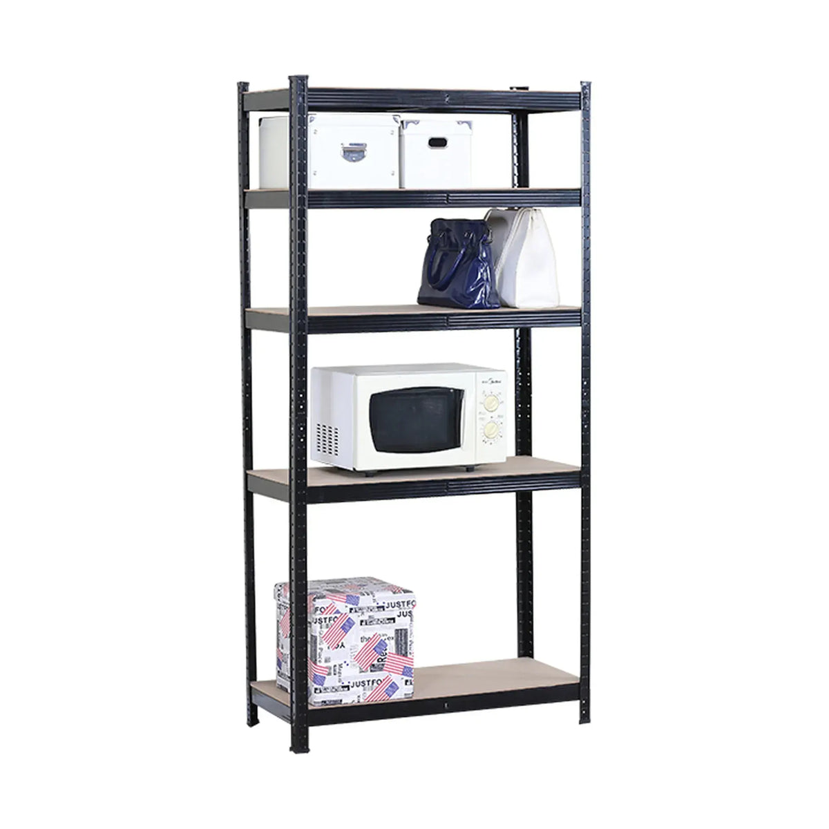 CARLA HOME 5 Tier Steel Shelving Unit - Garage Storage Shelf - Black - Modern - Image 9