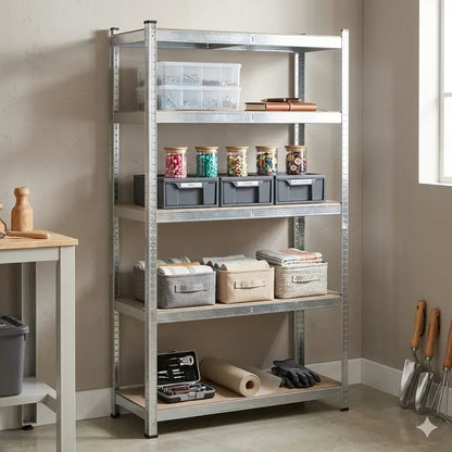 CARLA HOME 5 Tier Steel Shelving Unit - Garage Storage Shelf - Silver Modern - Image 2