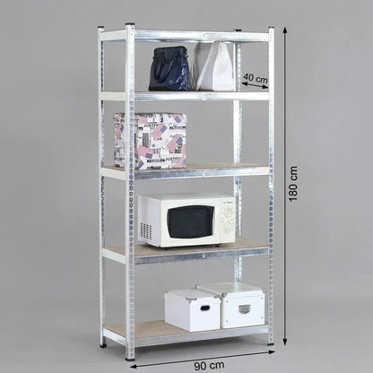 CARLA HOME 5 Tier Steel Shelving Unit - Garage Storage Shelf - Silver Modern - Image 3