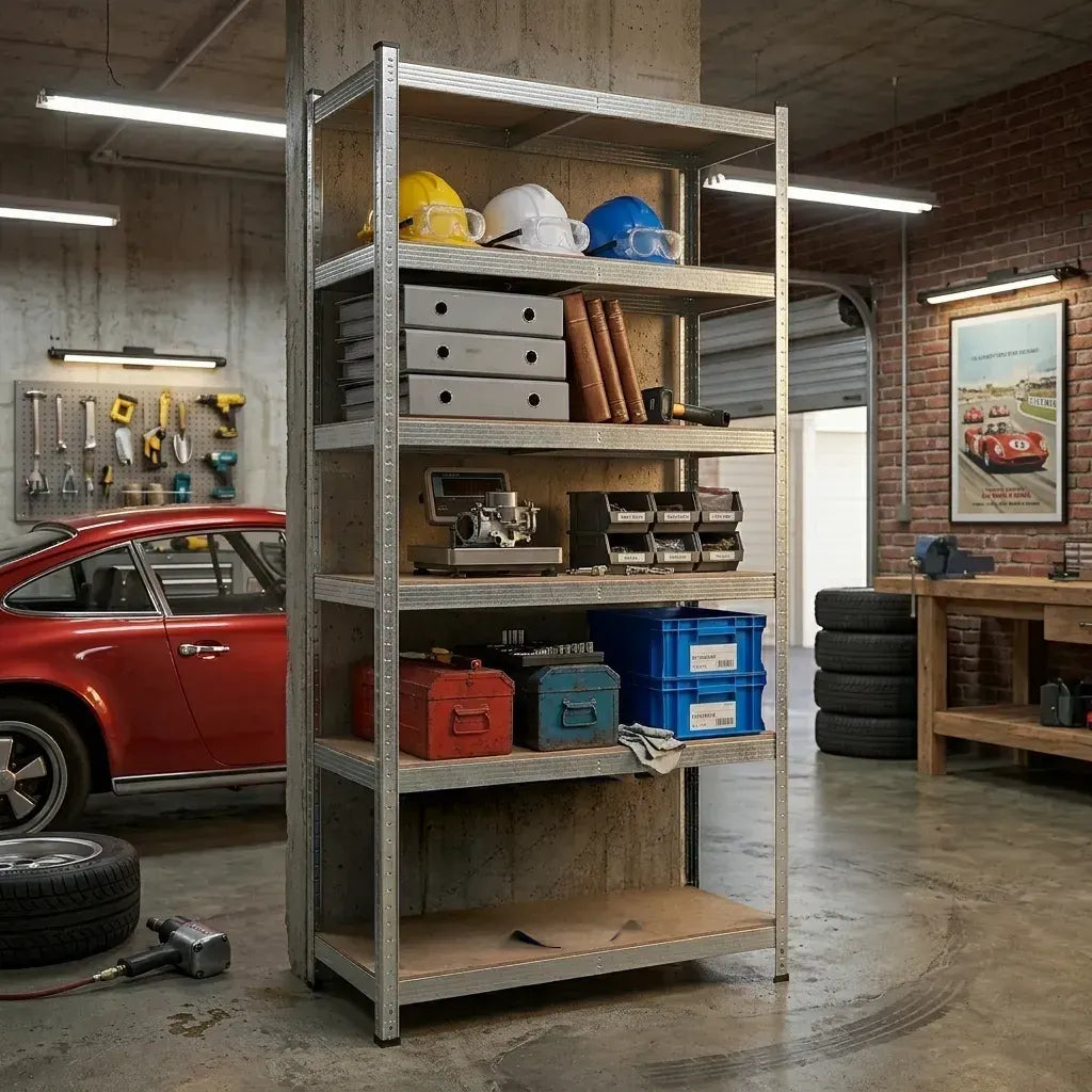 CARLA HOME 5 Tier Steel Shelving Unit - Garage Storage Shelf - Silver Modern - Image 6
