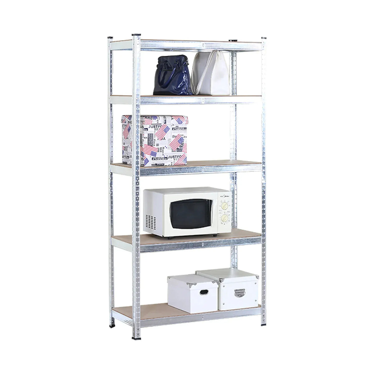 CARLA HOME 5 Tier Steel Shelving Unit - Garage Storage Shelf - Silver Modern - Image 9