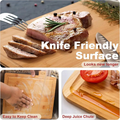 CARLA HOME Bamboo Cutting Board Set with Stand, 4 Pieces for Kitchen - Image 3