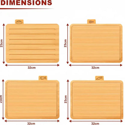 CARLA HOME Bamboo Cutting Board Set with Stand, 4 Pieces for Kitchen - Image 8