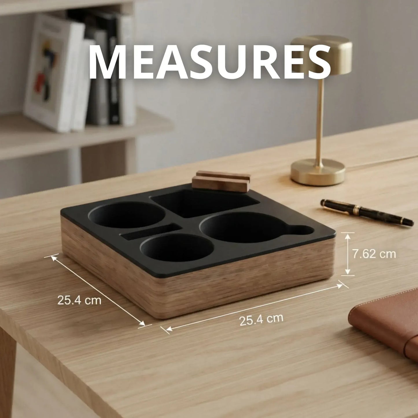CARLA HOME Couch Cup Holder Tray, Wood Sofa Caddy, Antislip , Living Room - Image 7