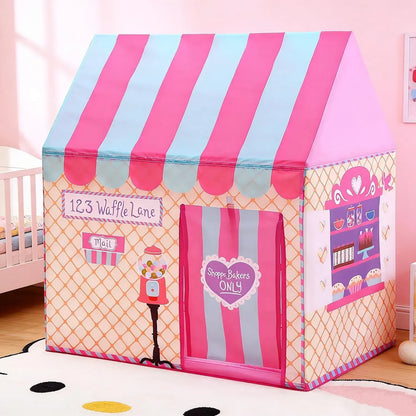 CARLA HOME Kids Ice Cream Bakery Play Tent Pink Pop Up Playhouse - Outdoor Play Equipment Play Tents & Tunnels - Image 2