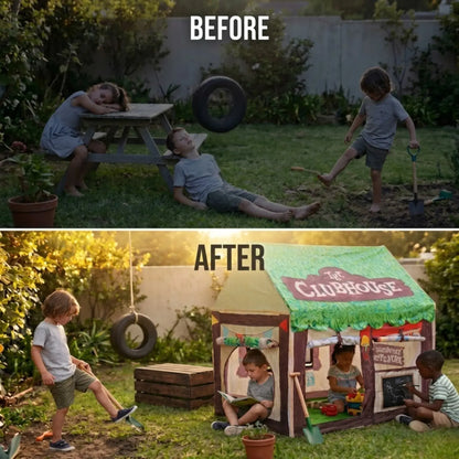 CARLA HOME Kids Clubhouse Play Tent - Green - Outdoor Play Equipment Play Tents & Tunnels - Image 5