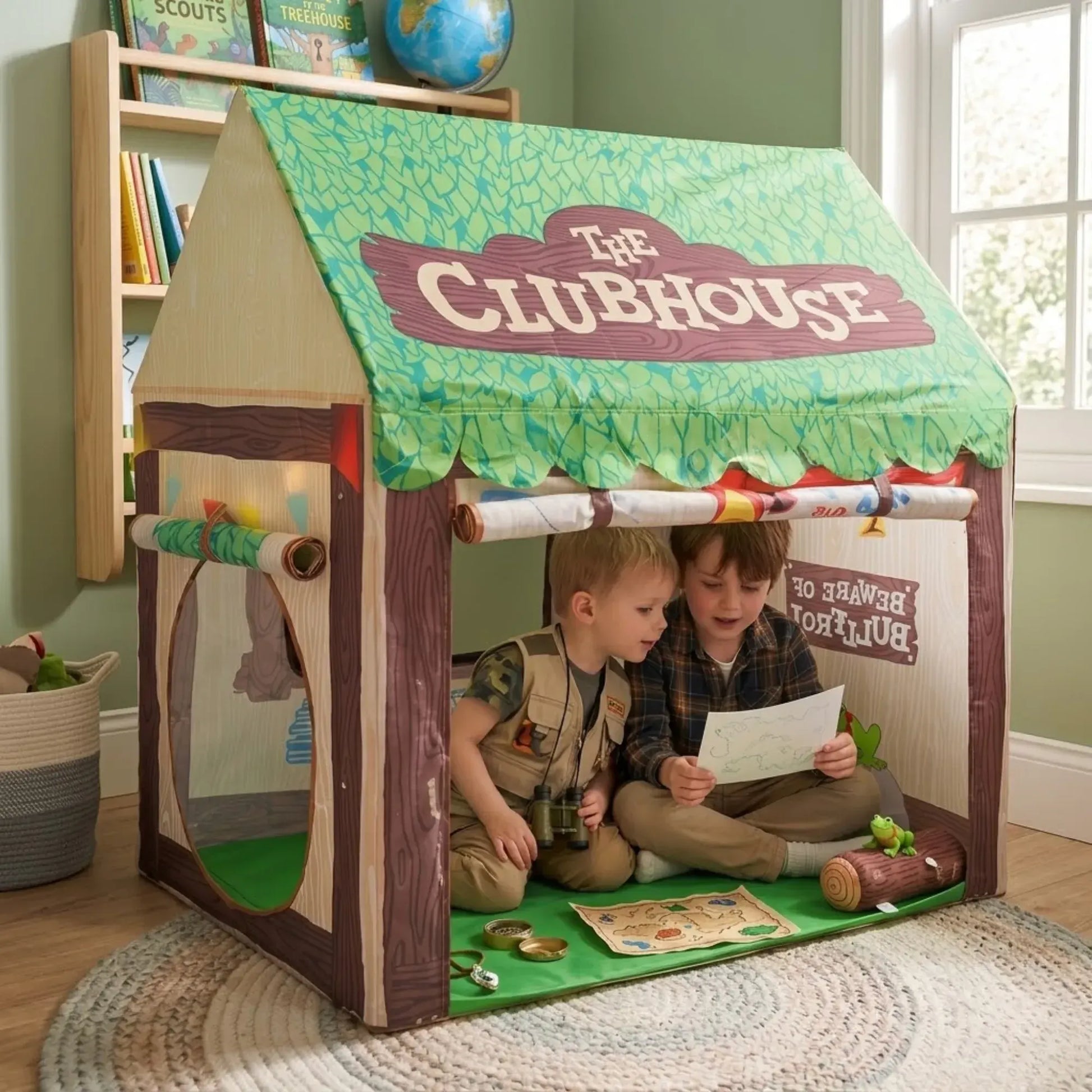 CARLA HOME Kids Clubhouse Play Tent - Green - Outdoor Play Equipment Play Tents & Tunnels - Image 9