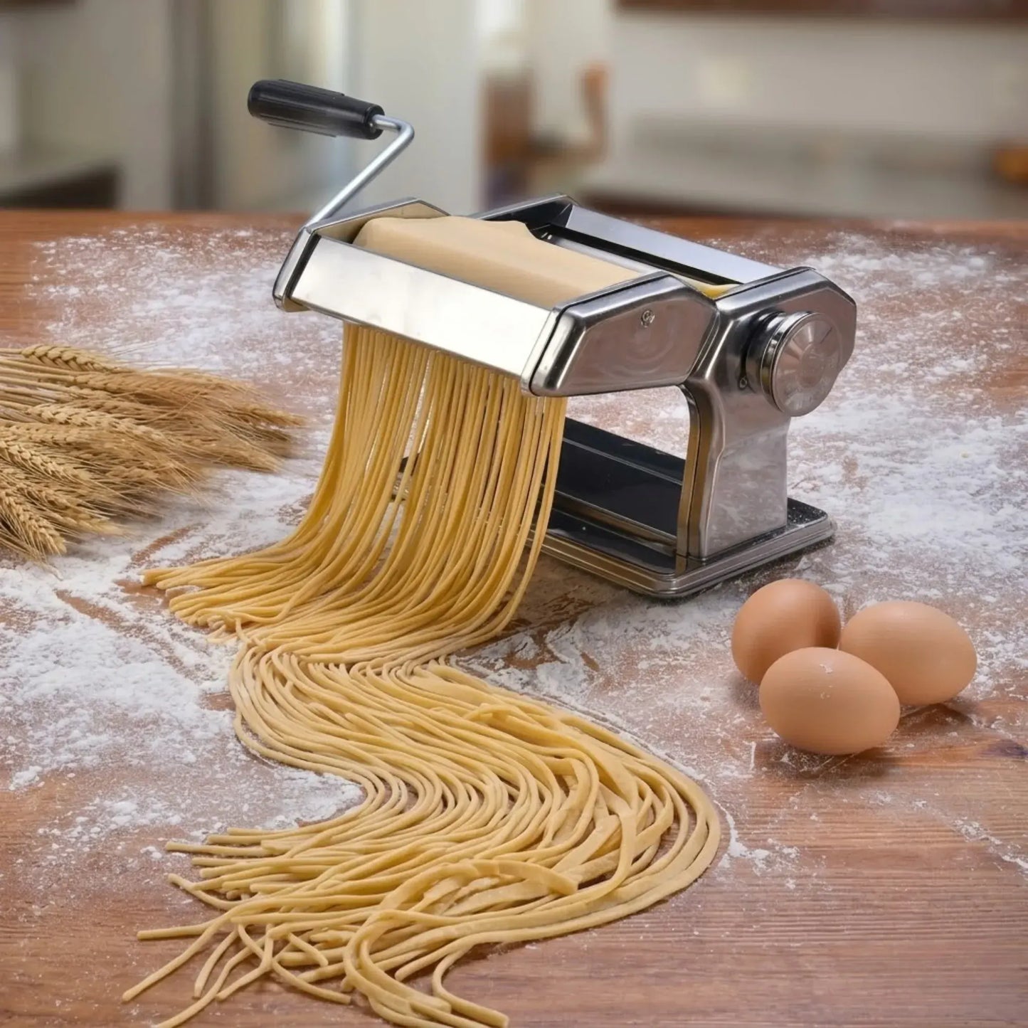 CARLA HOME Pasta Maker Machine - Hand Crank Noodle Maker - Grey - Kitchen Appliances Pasta Makers - Image 2