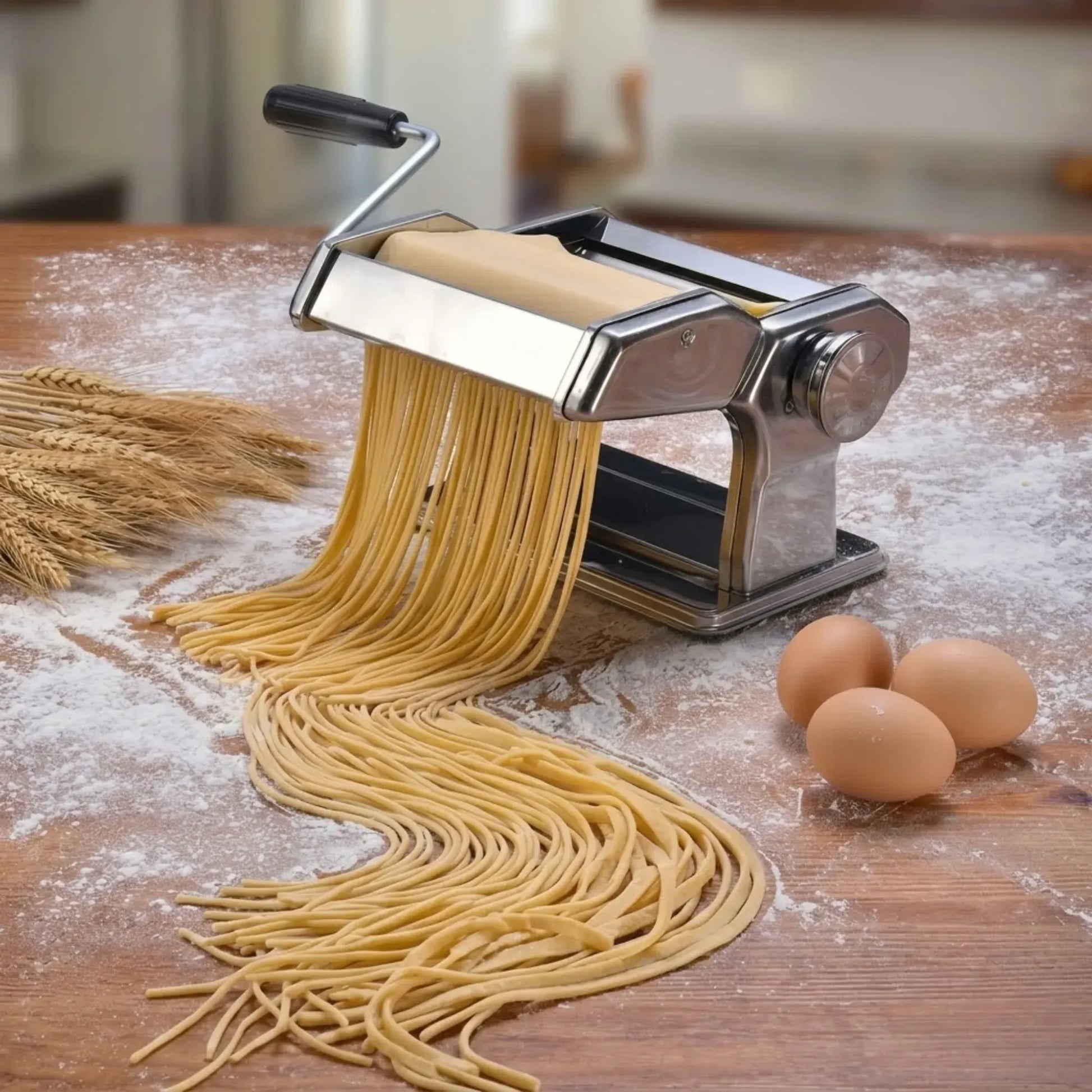 CARLA HOME Pasta Maker Machine - Hand Crank Noodle Maker - Grey - Kitchen Appliances Pasta Makers - Image 2