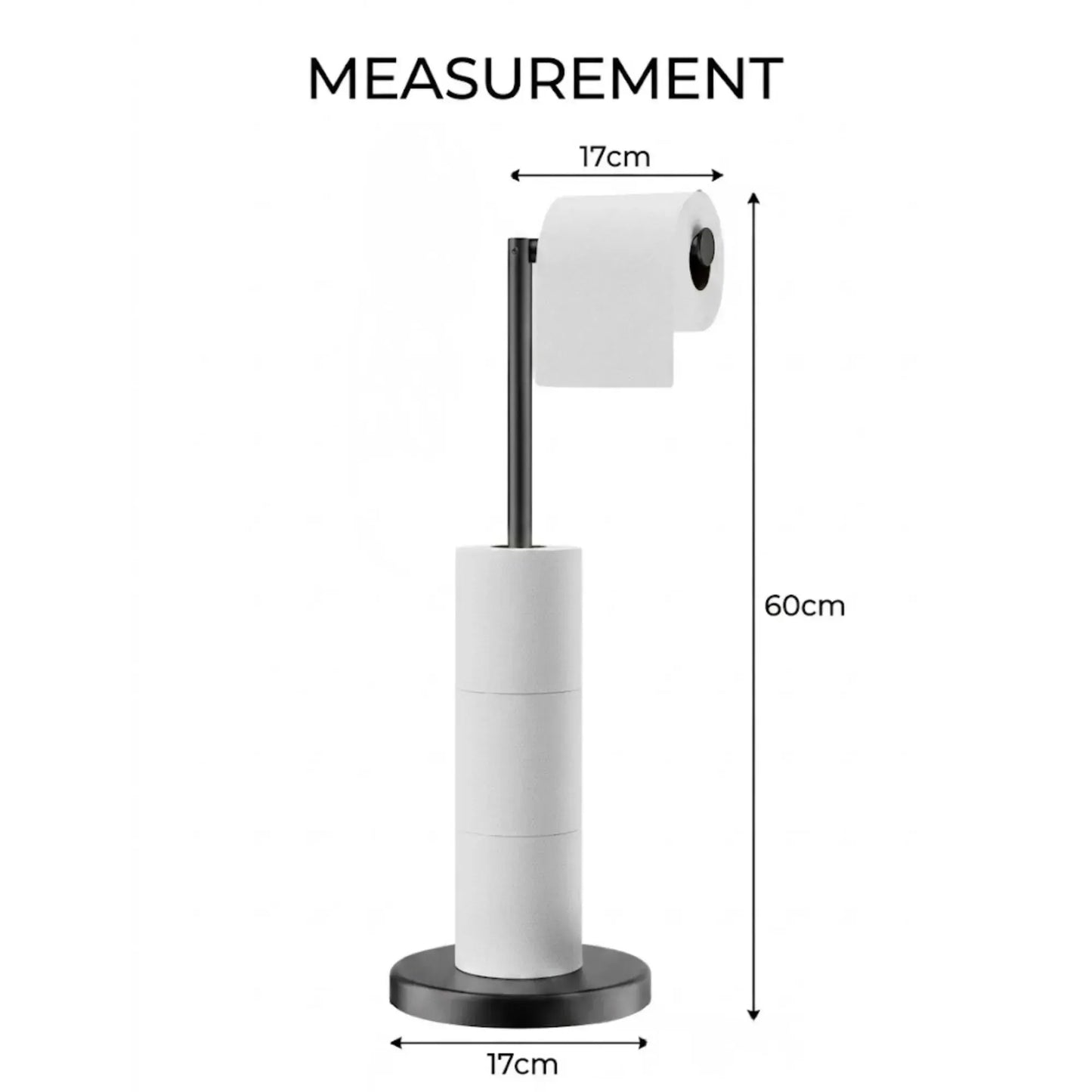 CARLA HOME Toilet Paper Holder Stand with Storage - Black - METAL - Bathroom Accessories Toilet Paper Holders - Image 4
