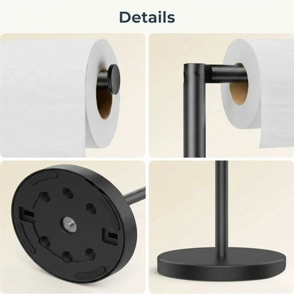 CARLA HOME Toilet Paper Holder Stand with Storage - Black - METAL - Bathroom Accessories Toilet Paper Holders - Image 7