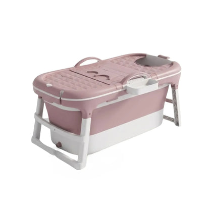 CARLA HOME Foldable Bathtub Adult - Collapsible Soaking Tub - Pink - Folding Bathub