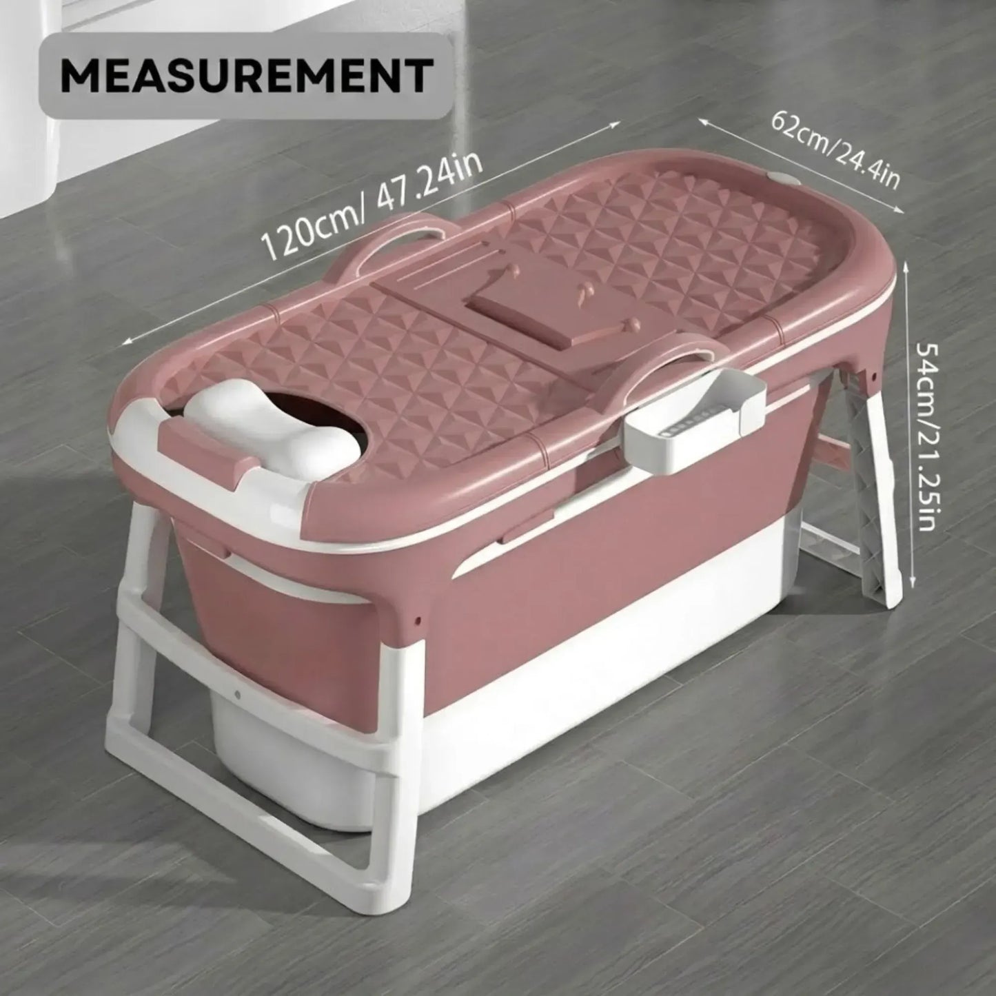 CARLA HOME Foldable Bathtub Adult - Collapsible Soaking Tub - Pink - Folding Bathub - Image 3