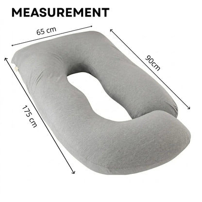 CARLA HOME U Shaped Pregnancy Pillow for Full Body Support Grey - Polyester - Full Body Pillow - Image 4