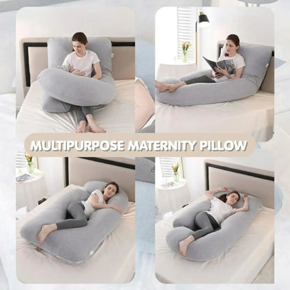CARLA HOME U Shaped Pregnancy Pillow for Full Body Support Grey - Polyester - Full Body Pillow - Image 8