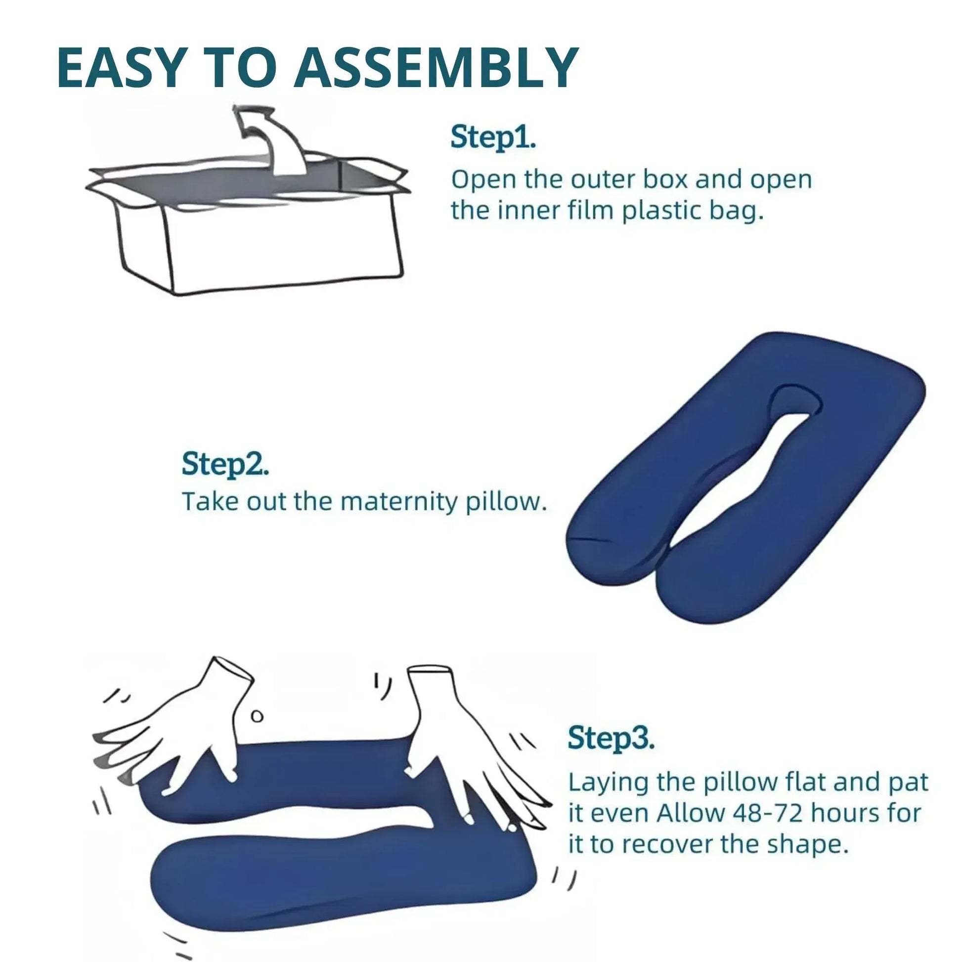 CARLA HOME U Shape Pregnancy Pillow Full Body Support - Green - Polyester - Full Body Pillow - Image 3