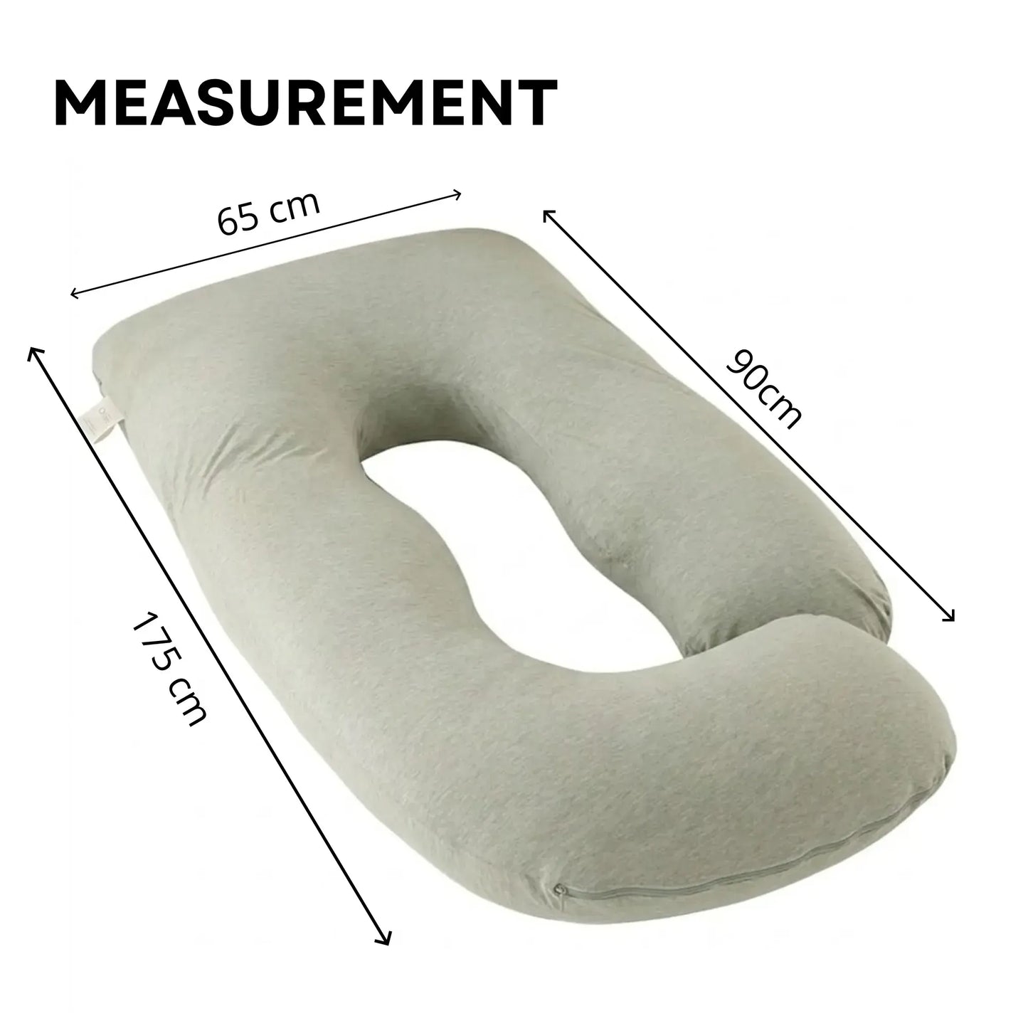 CARLA HOME U Shape Pregnancy Pillow Full Body Support - Green - Polyester - Full Body Pillow - Image 4