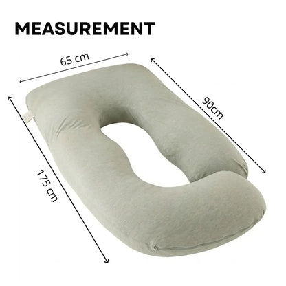 CARLA HOME U Shape Pregnancy Pillow Full Body Support - Green - Polyester - Full Body Pillow - Image 4