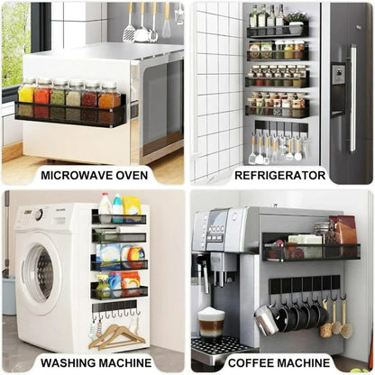 CARLA HOME 5 Pack Magnetic Spice Rack for Fridge Kitchen with Hook Bar - Image 7