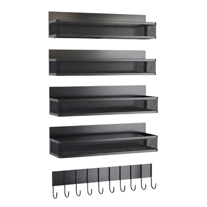 CARLA HOME 5 Pack Magnetic Spice Rack for Fridge Kitchen with Hook Bar - Image 9