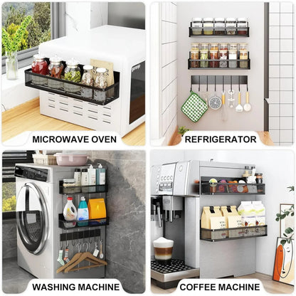 CARLA HOME 3 Pack Magnetic Spice Rack for Fridge Kitchen with Hook Bar - Image 7