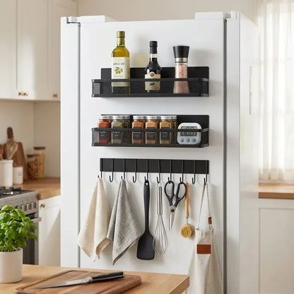 CARLA HOME 3 Pack Magnetic Spice Rack for Fridge Kitchen with Hook Bar - Image 8