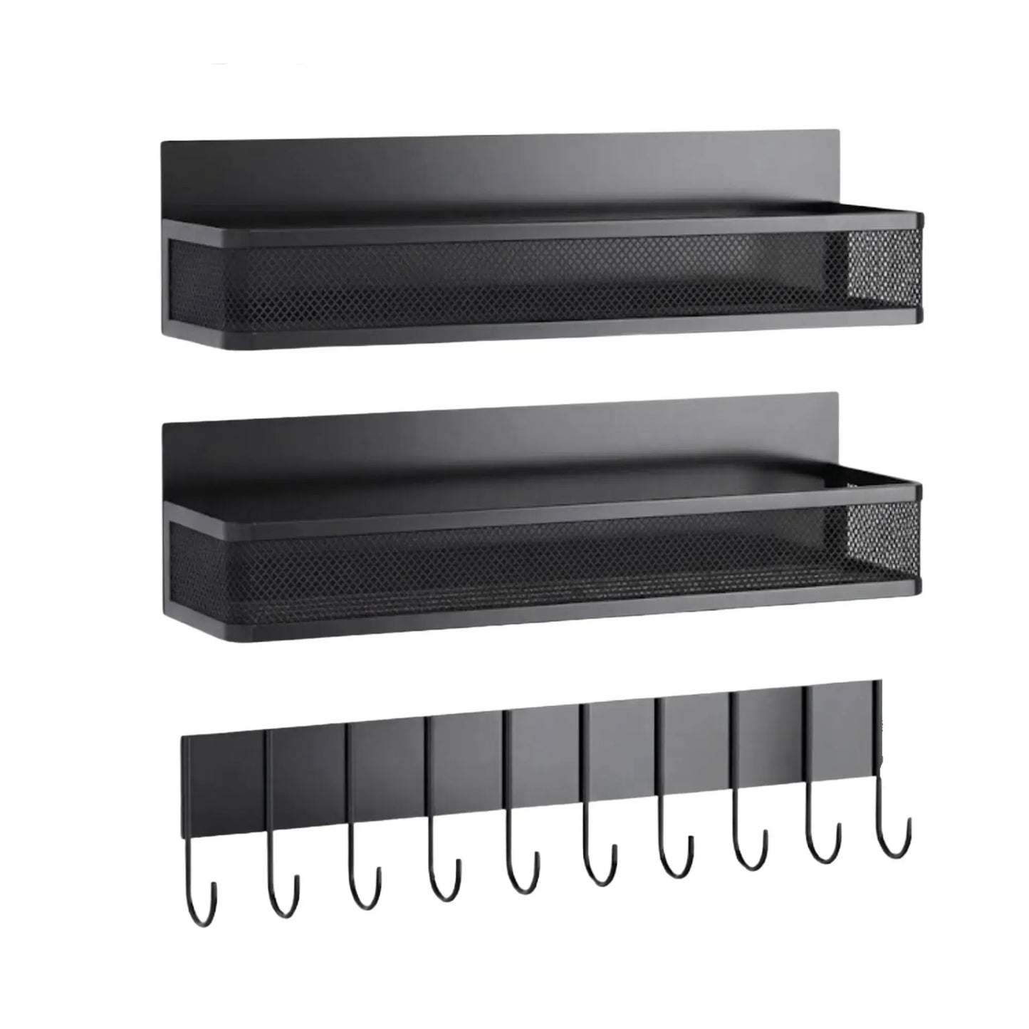 CARLA HOME 3 Pack Magnetic Spice Rack for Fridge Kitchen with Hook Bar - Image 9
