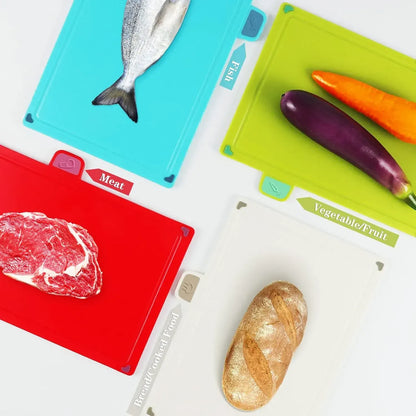 CARLA HOME 4 Pcs Colour Coded Cutting Board Set with Stand for Kitchen Organisation - Image 7