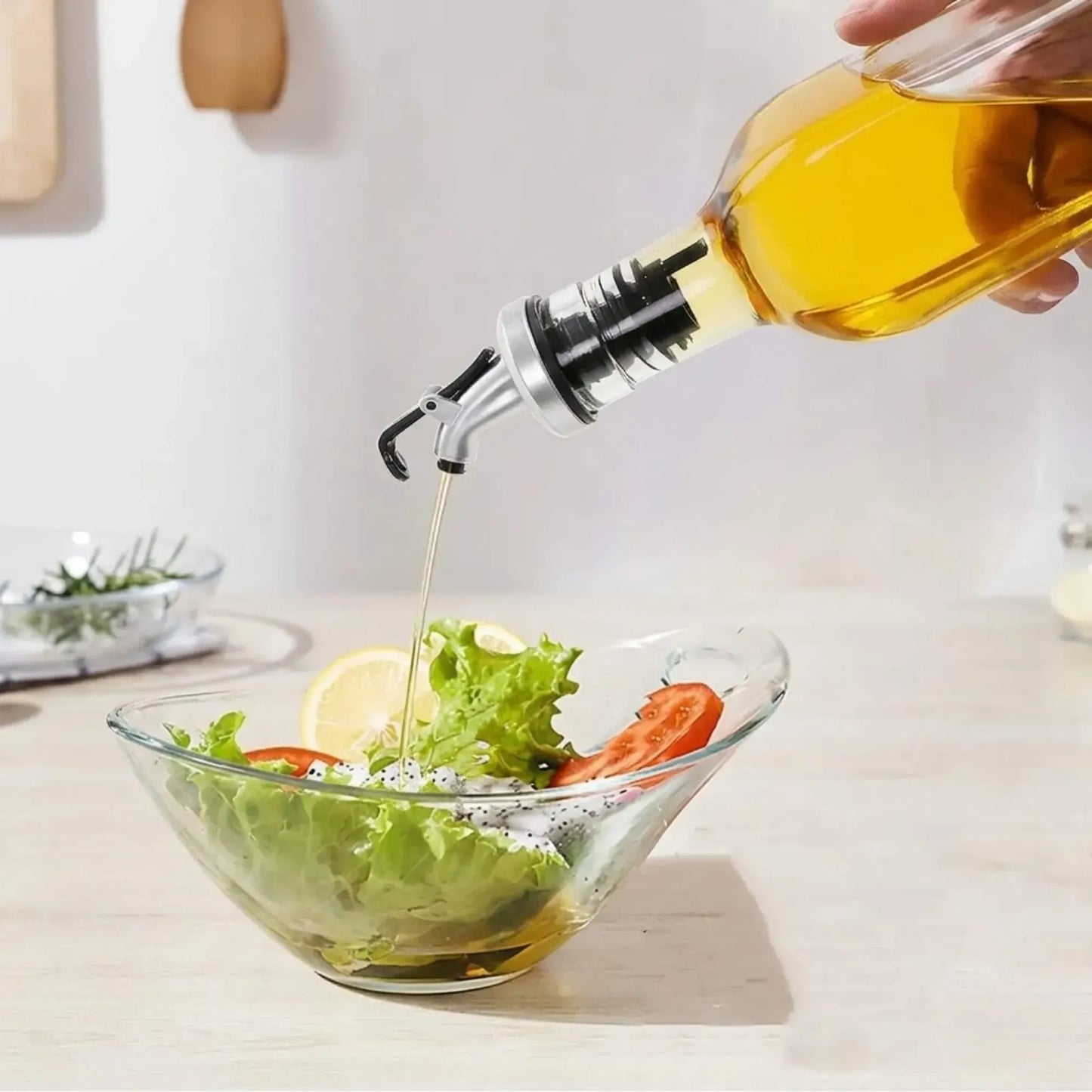 CARLA HOME 4 Pack Glass Oil Dispenser Bottle 500ml Transparent Kitchen - Image 2