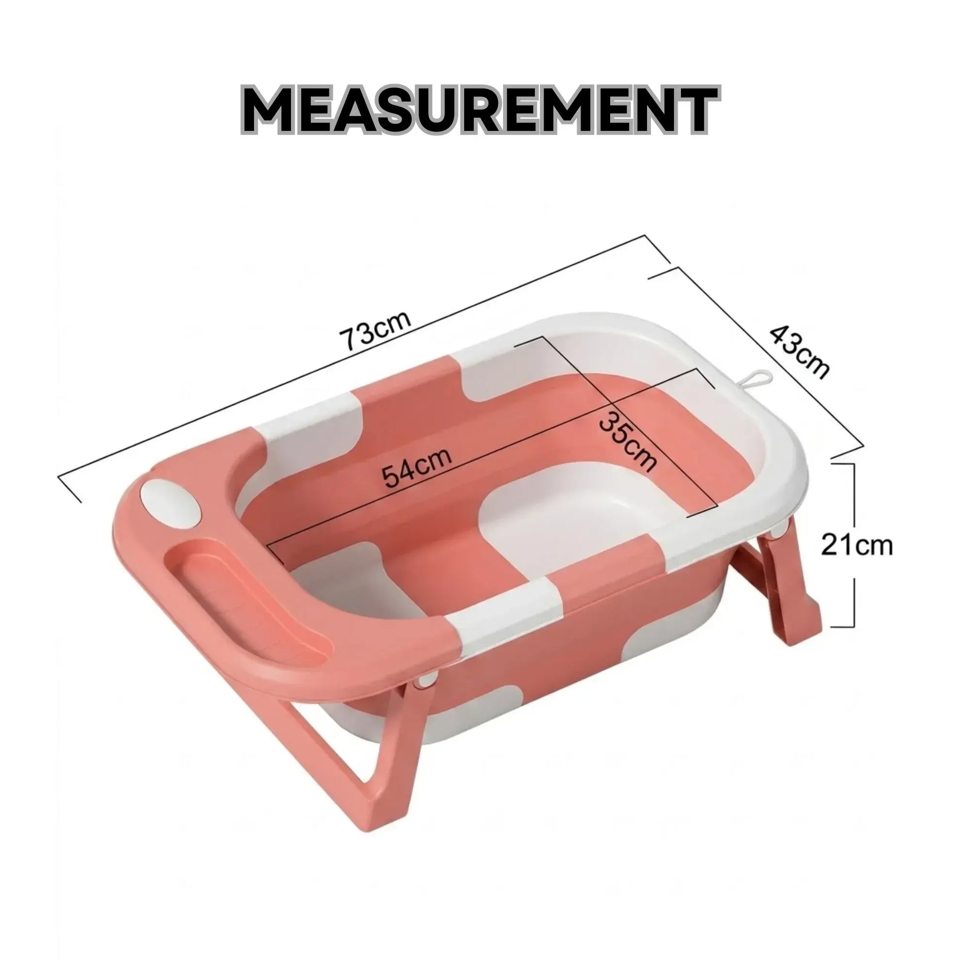 CARLA HOME Foldable Baby Bath Tub with Collapsible Toddler - Pink - Image 3