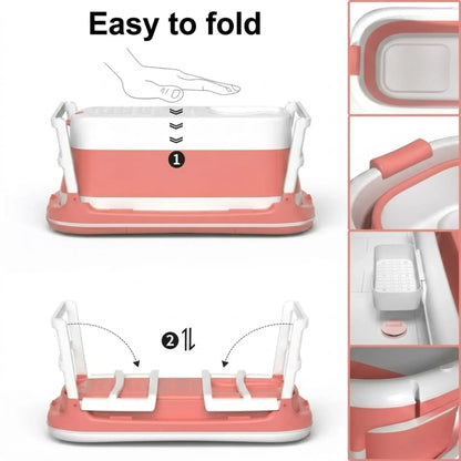 CARLA HOME Foldable Baby Bath Tub with Collapsible Toddler - Pink - Image 4