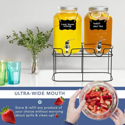 CARLA HOME 2 Pack Glass Drink Dispensers with Juice Pot Stand - 4L - Image 4