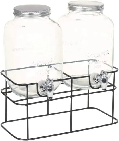 CARLA HOME 2 Pack Glass Drink Dispensers with Juice Pot Stand - 4L - Image 8