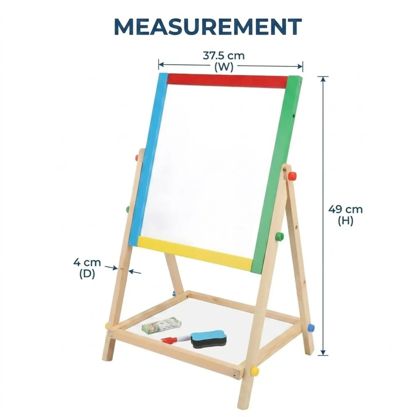 CARLA HOME 2-in-1 Kids Art Easel Chalkboard & Whiteboard - Image 4