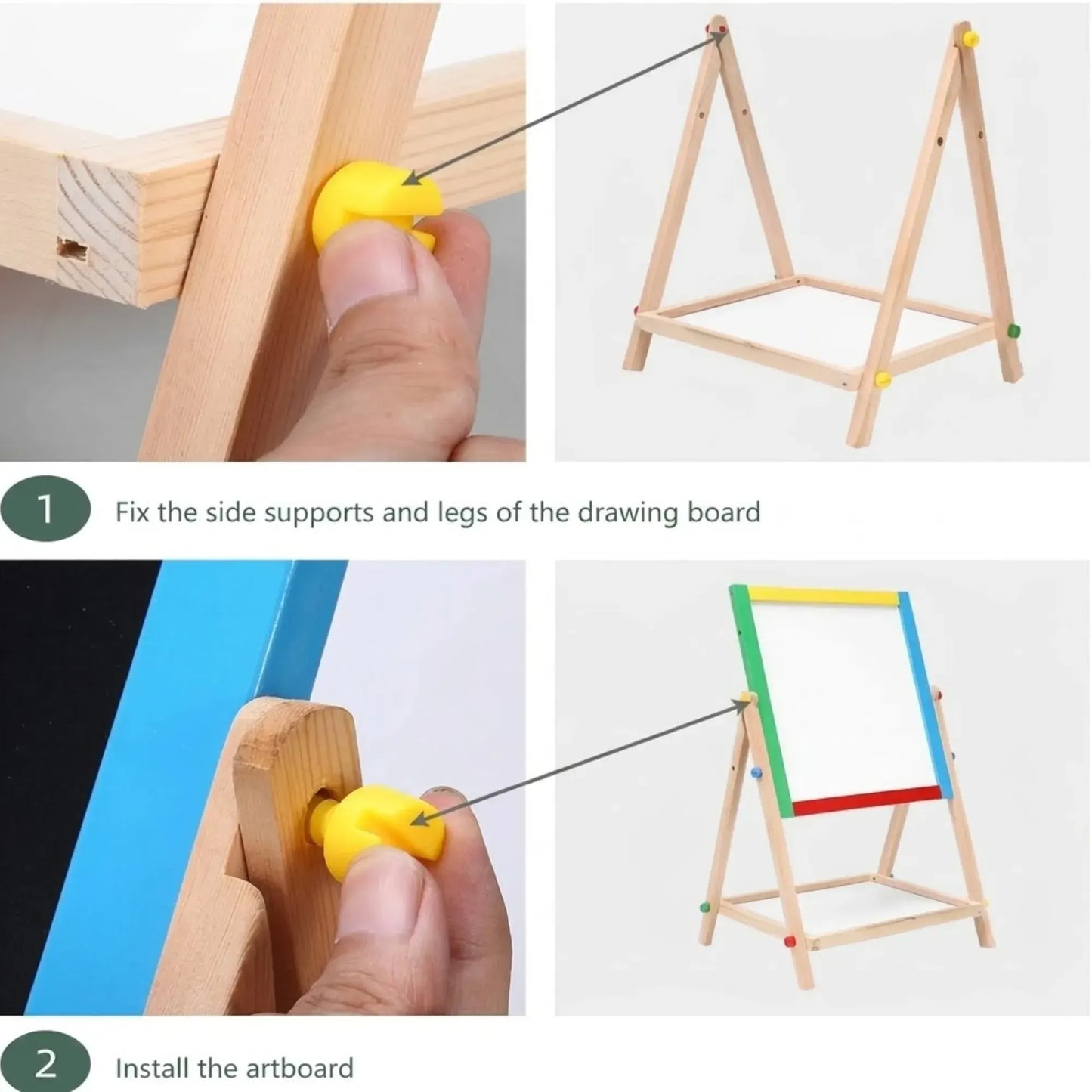 CARLA HOME 2-in-1 Kids Art Easel Chalkboard & Whiteboard - Image 6