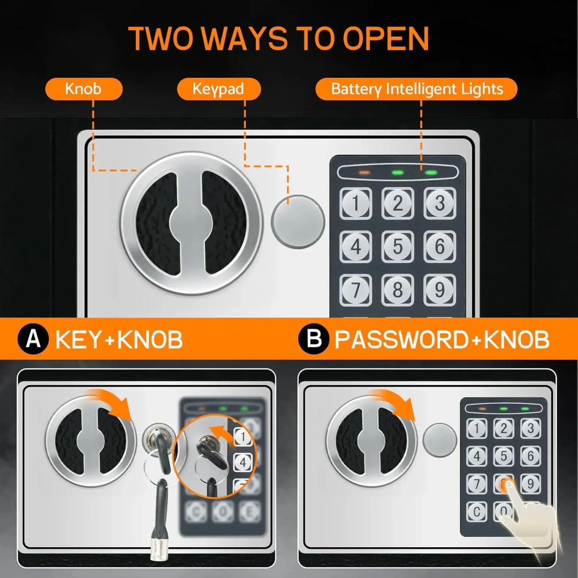 CARLA HOME Electronic Safe Box with Keypad Lock for Cash Locker - Image 3