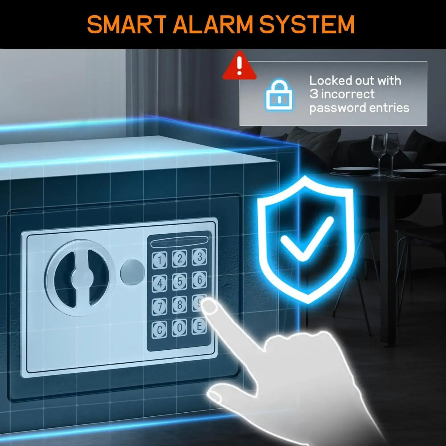 CARLA HOME Electronic Safe Box with Keypad Lock for Cash Locker - Image 6