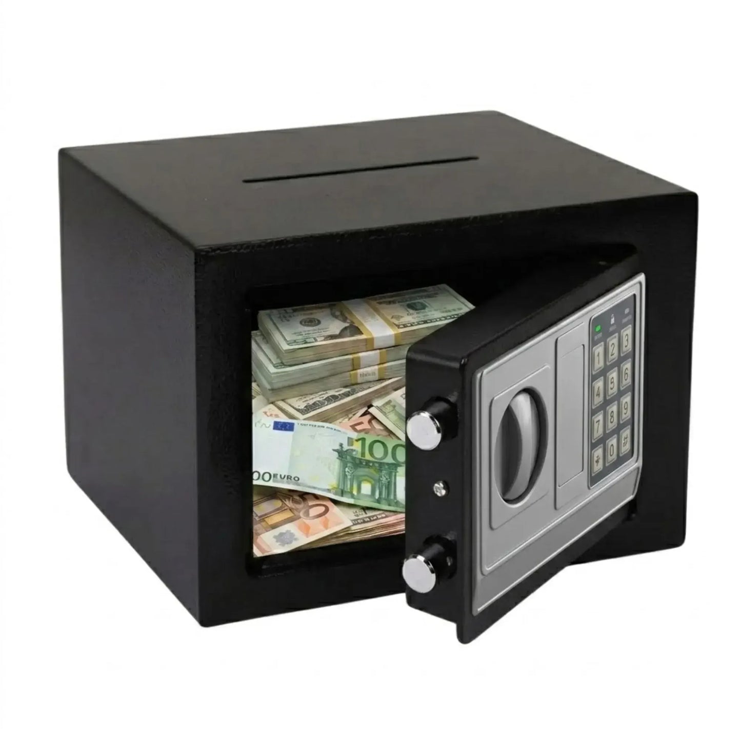 CARLA HOME Electronic Safe Box - Money Safe with Deposit Slot - Black - Cash Locker