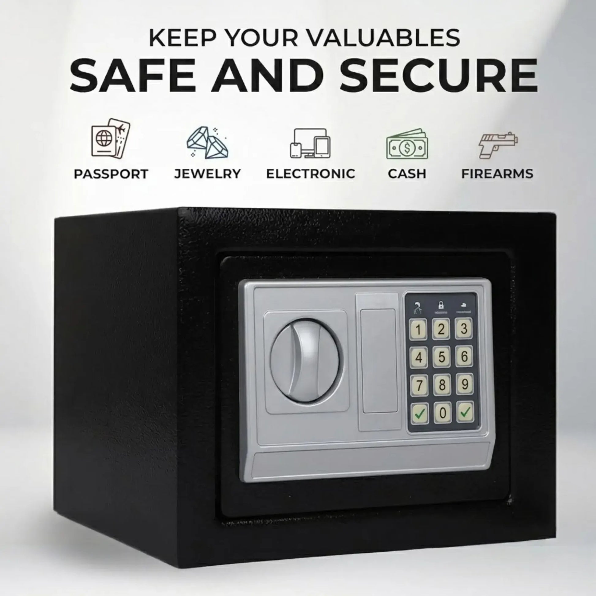 CARLA HOME Electronic Safe Box - Money Safe with Deposit Slot - Black - Cash Locker - Image 4