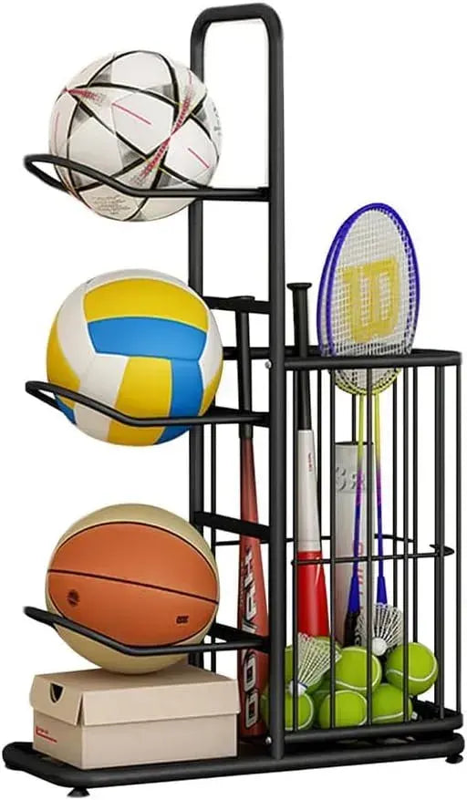 CARLA HOME Ball Storage Rack - 3-Tier Sports Organiser