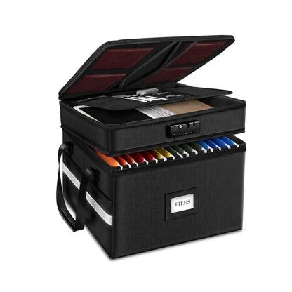 CARLA HOME Fireproof Document Box with Lock - Fabric - Office - Fireproof Document Safe