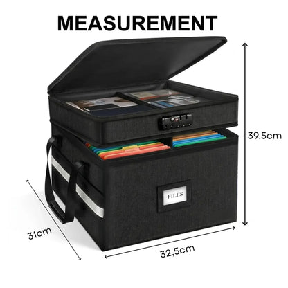 CARLA HOME Fireproof Document Box with Lock - Fabric - Office - Fireproof Document Safe - Image 4