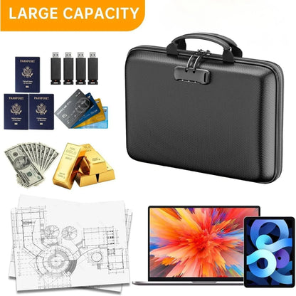 CARLA HOME Fireproof Document Box with Lock - Hard Shell - Glass Fiber - Fireproof File Organizer - Image 4