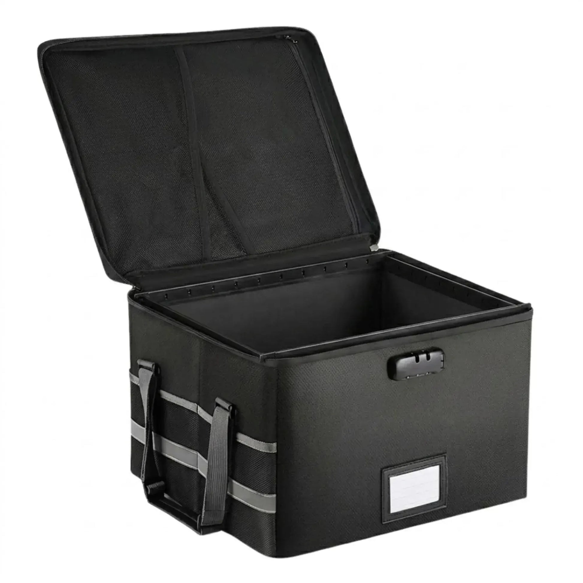 CARLA HOME Fireproof Document Box with Lock - Collapsible Black - Glass Fiber - Reflective Strip Design - Image 9