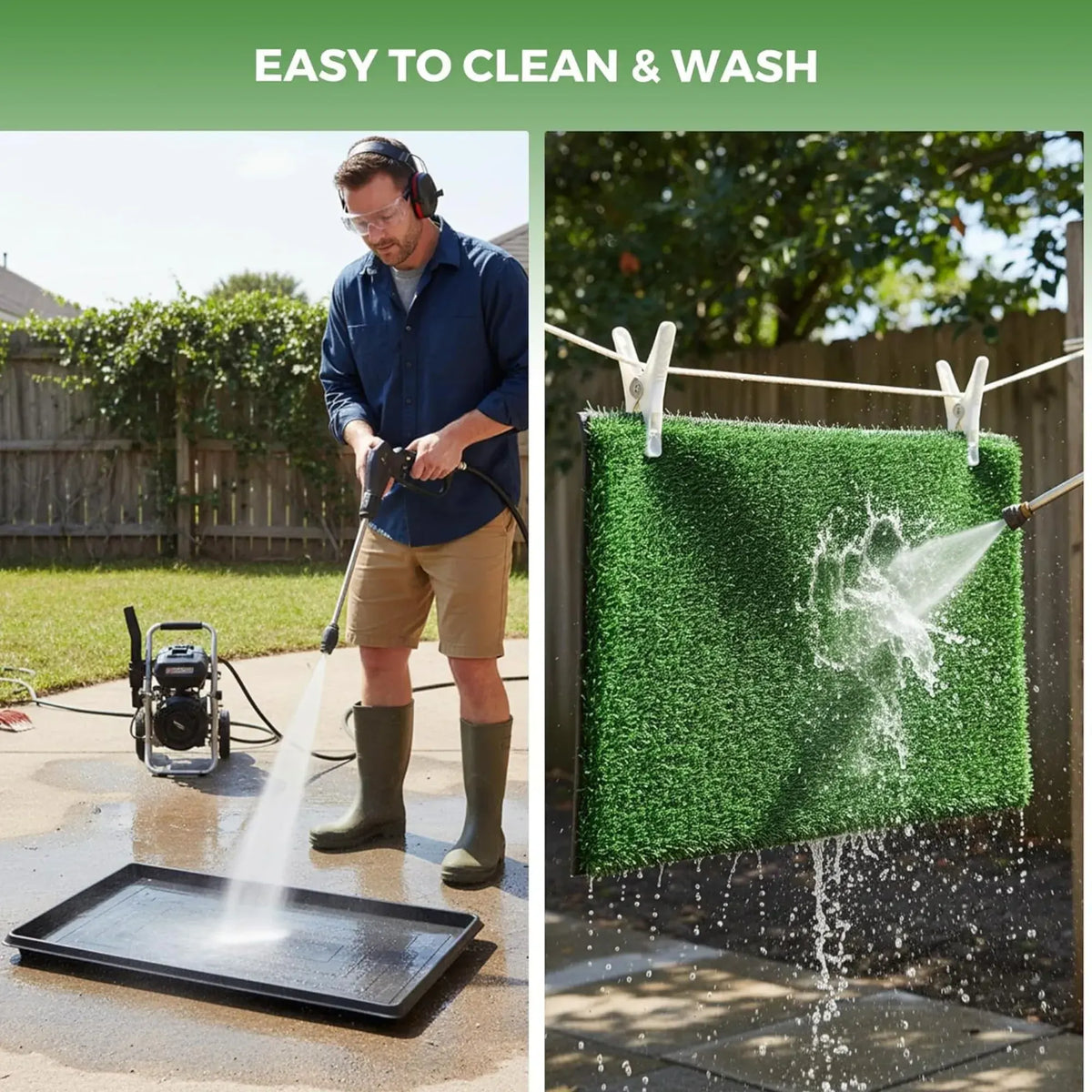 CARLA HOME Dog Grass Pad with Tray - 3-Layer - Outdoor - Puppy Potty Pad Grass - Image 5